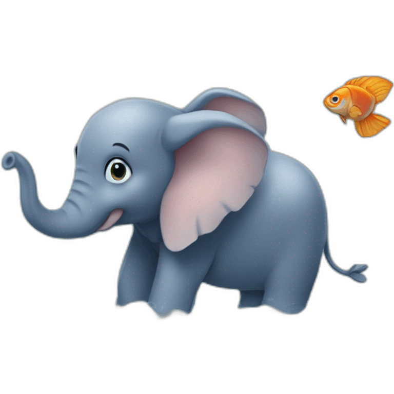 Éléphant sur poisson emoji