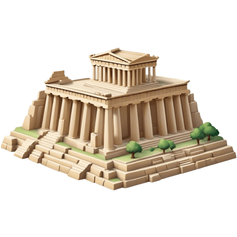 Cinematic Realistic Acropolis Landmark Emoji, showcasing ancient ruins set against a clear sky rendered with intricate detail and timeless lighting. emoji