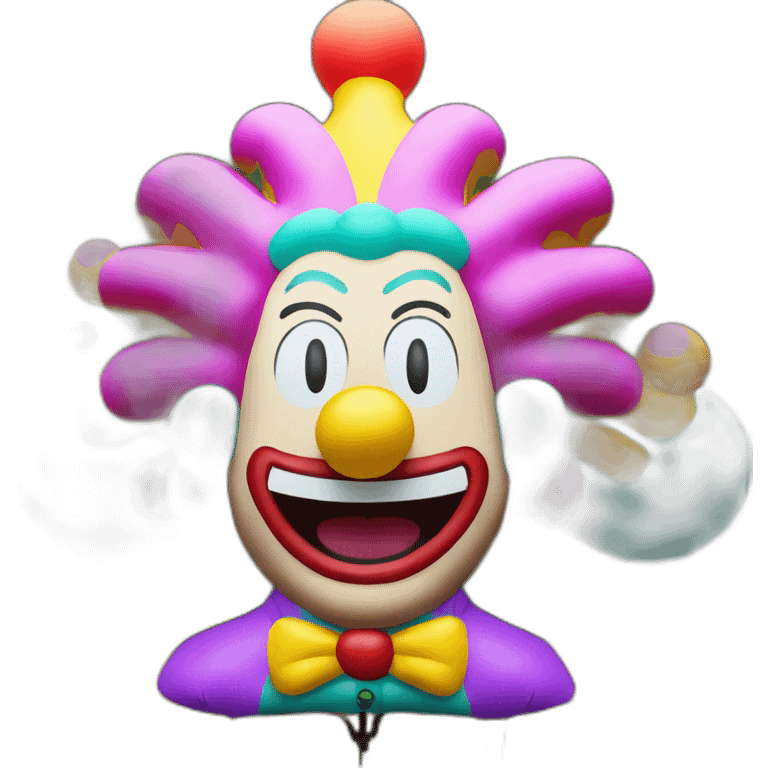 Krusty the klown as an inflatable yard decoration emoji