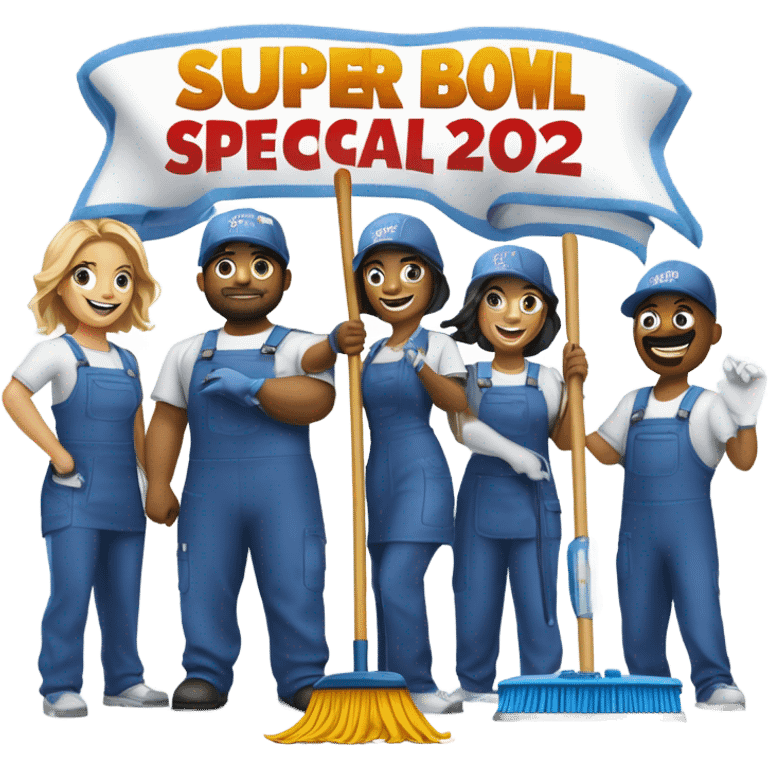 Super Bowl 2025 cleaning services special emoji