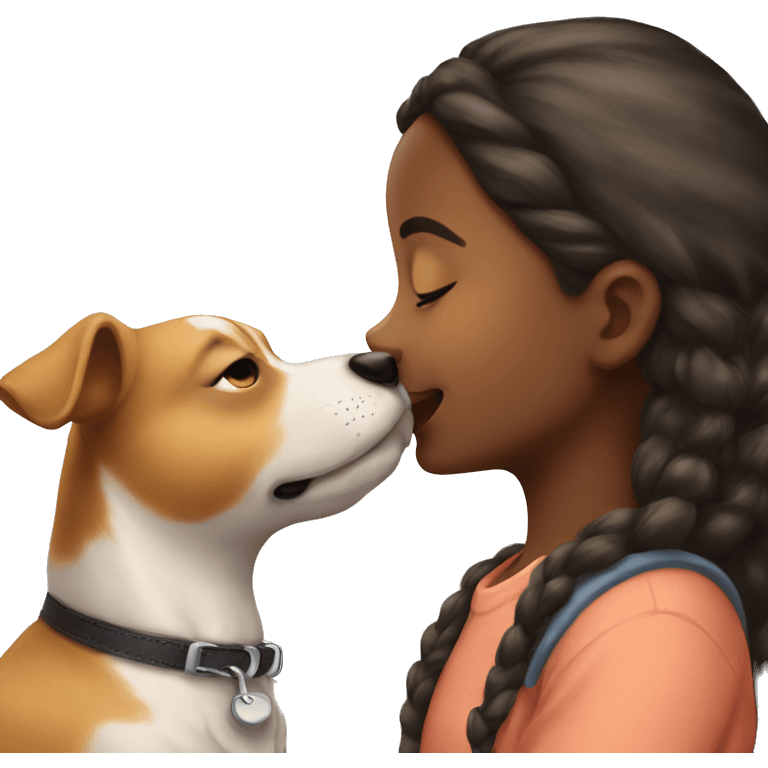 Girl kissing dog emoji