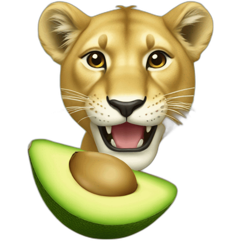 Lioness eating avocado emoji