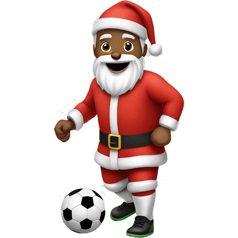 Santa playing soccer emoji