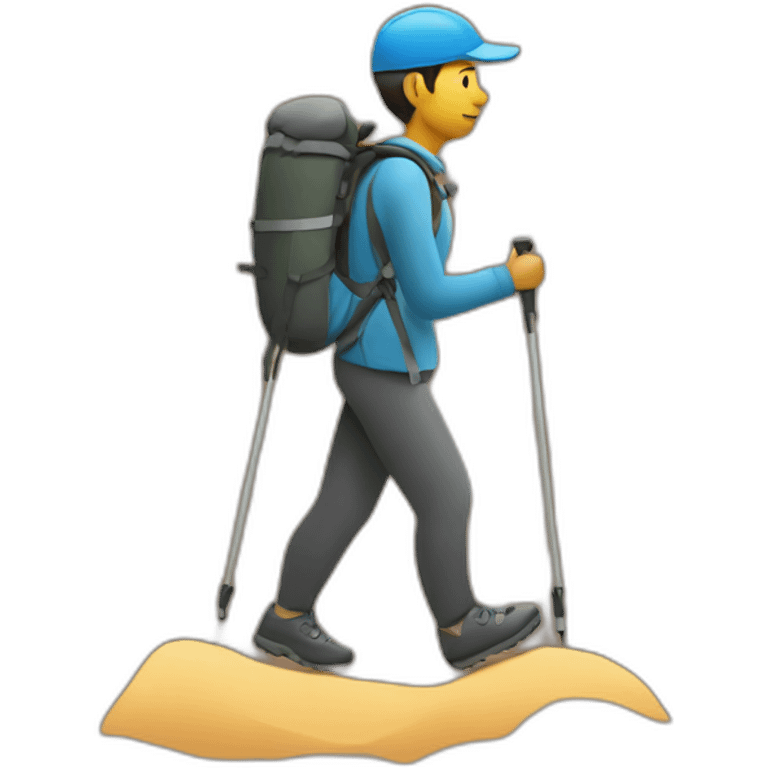 person hiking on trail emoji