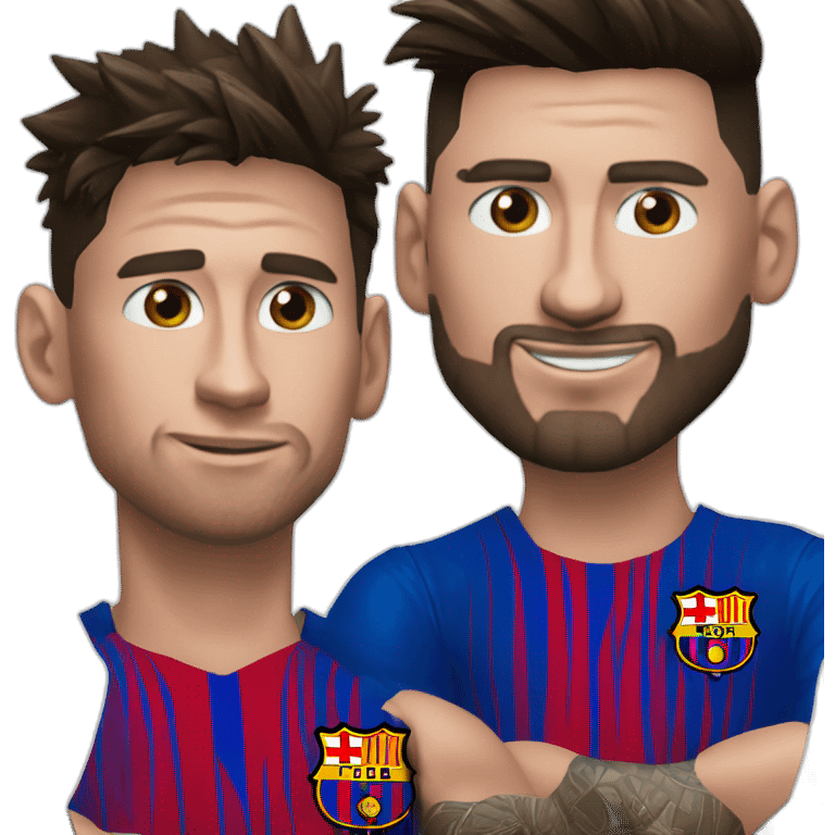 Messi qui embrasse ronaldo en disant siuuuuuuuuuu emoji