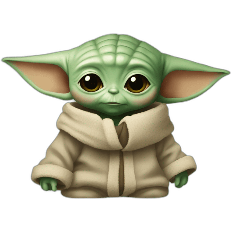 Baby yoda in a kymono emoji