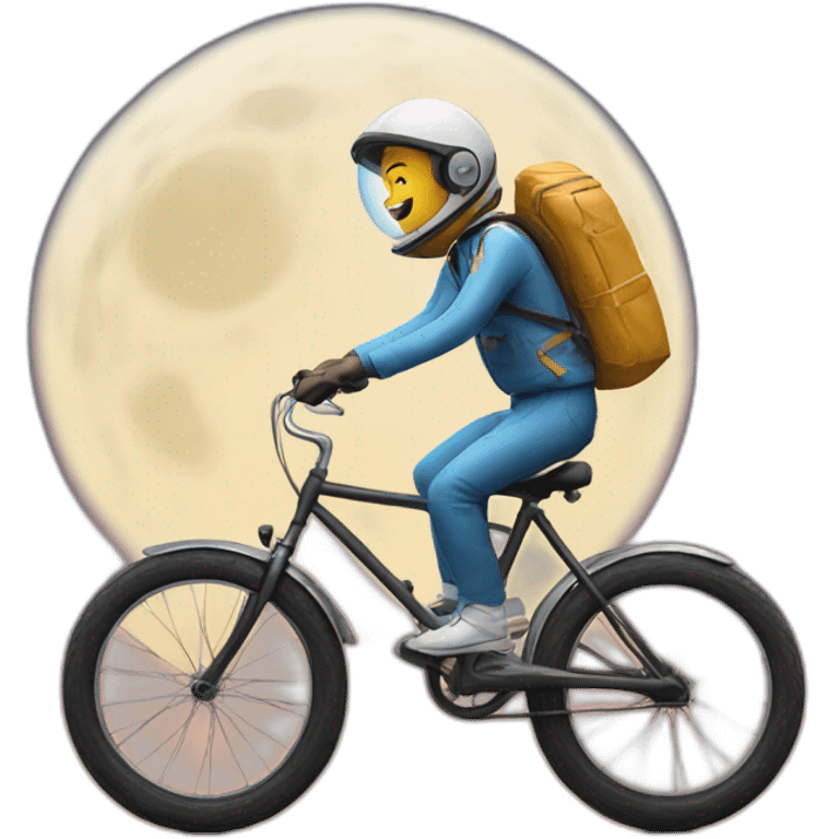 guy riding bike to the moon emoji