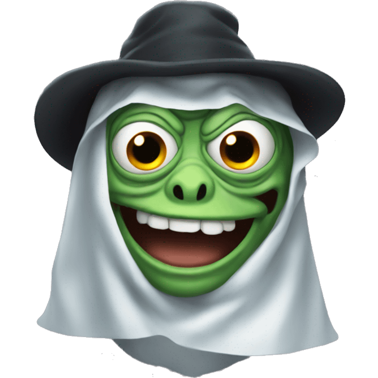 Pepe helloween a frightening ghost emoji