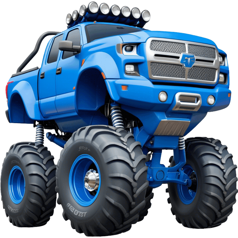 Bigfoot - Bigfoot 4x4 (Model Year: 2022) (Iconic colour: Blue) - An oversized, rugged monster truck with bold, aggressive lines painted in a striking blue. Focus on massive, rugged tires and a muscular chassis that exudes raw power and an urban legend feel. emoji