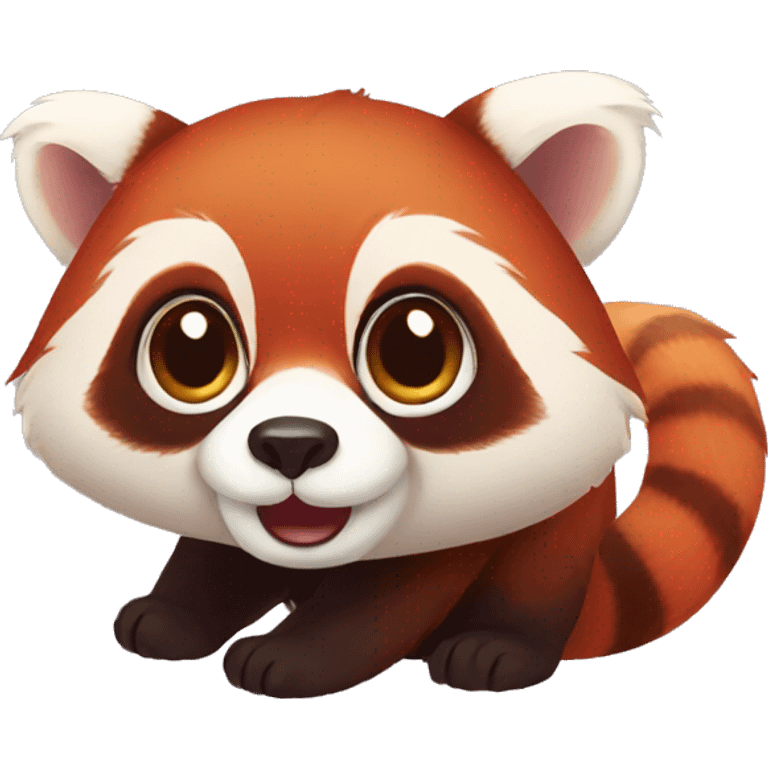 Red panda cute with big eyes emoji