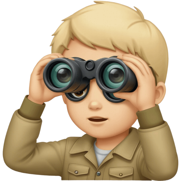 kid looking through binoculars emoji