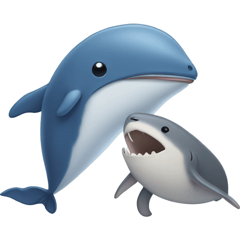 Mouse and whale playing emoji