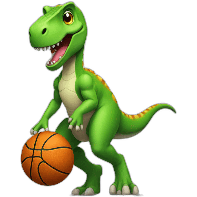 dinosaure play basketball emoji