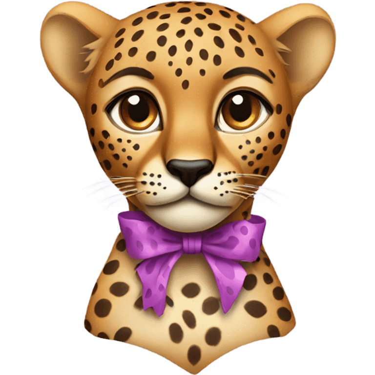 cheetah with a bow emoji