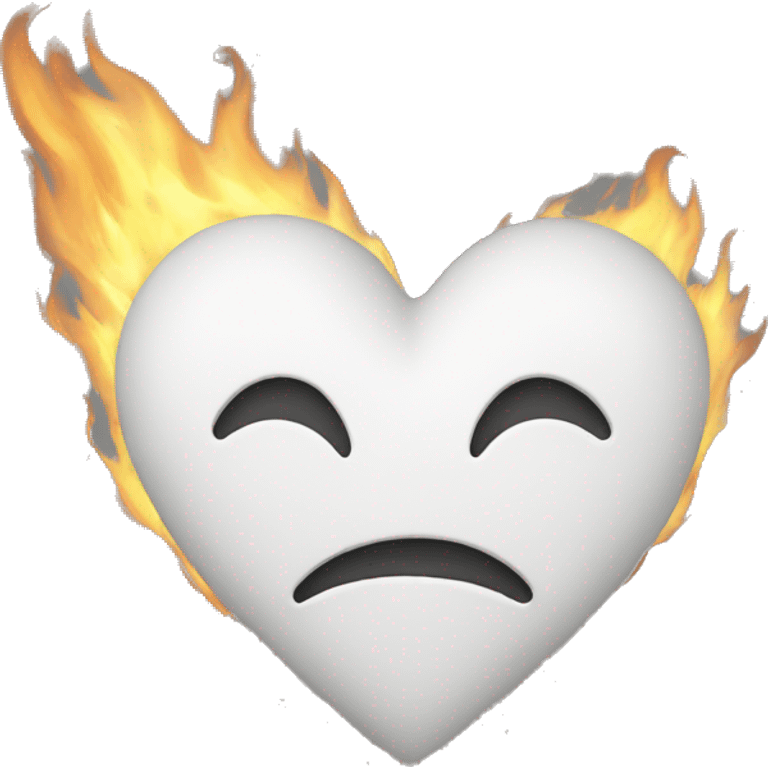 White burning heart emoji