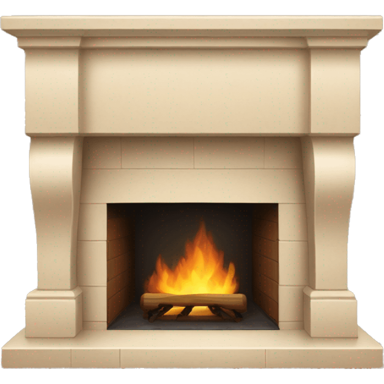 Christmas asthetic beige fireplace emoji