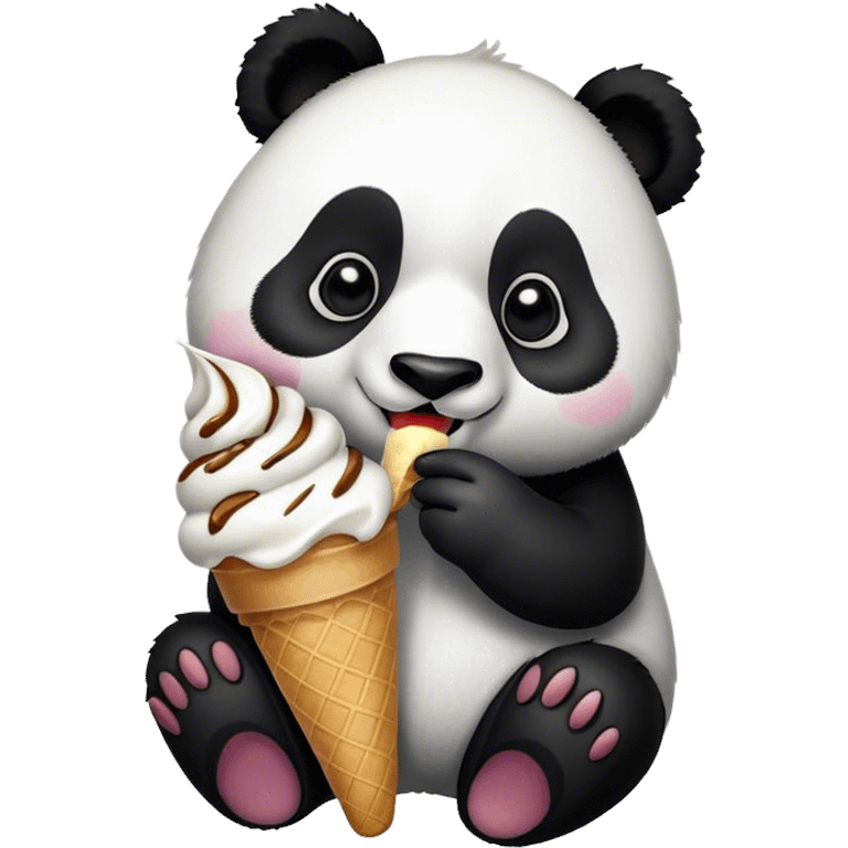 Panda eating ice cream emoji