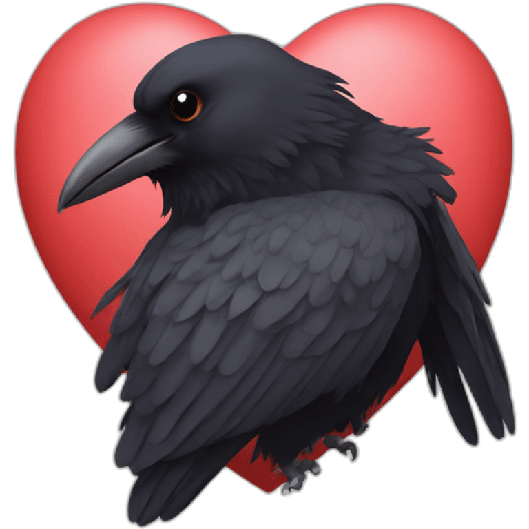 Crow in a heart emoji