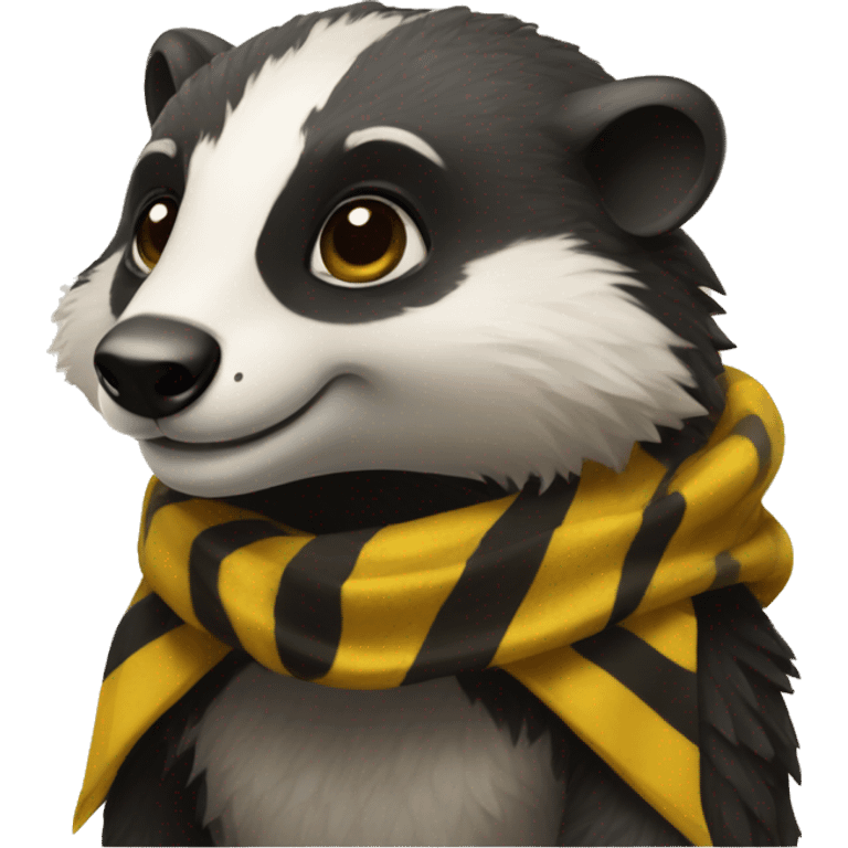 hufflepuff badger with hogwarts scarf emoji