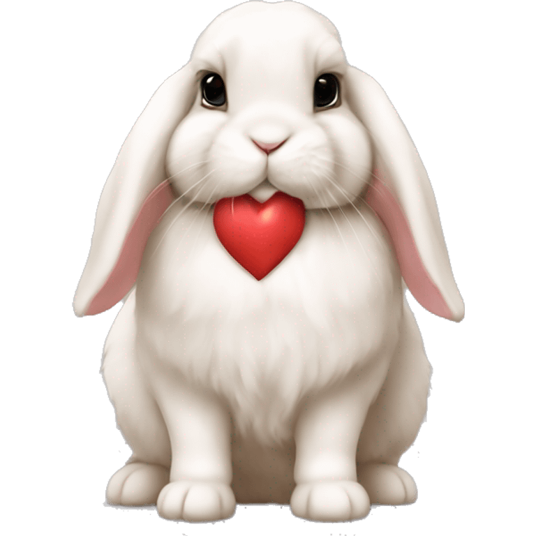 Holland lop bunny with heart  emoji