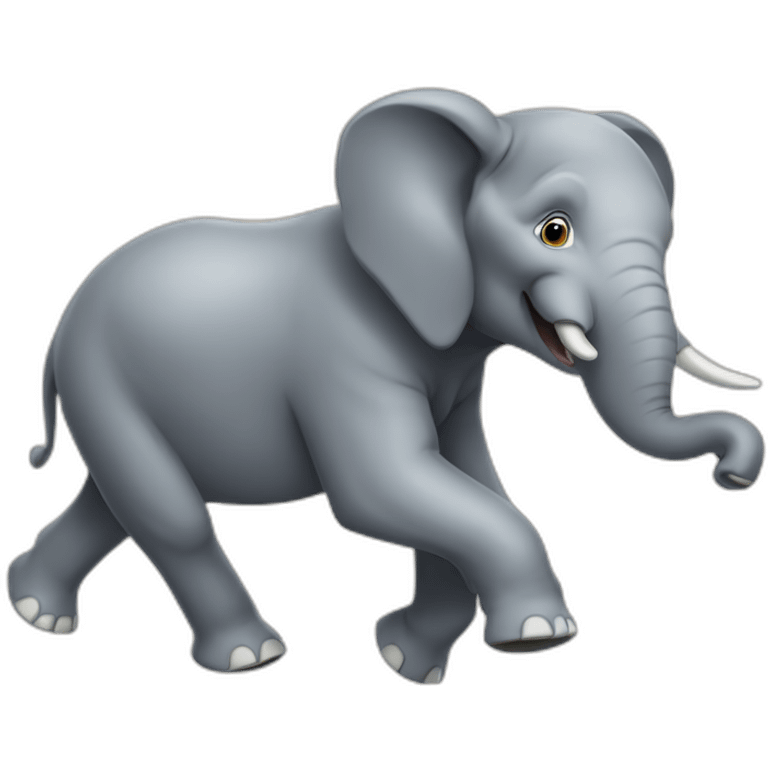 a running elephant emoji