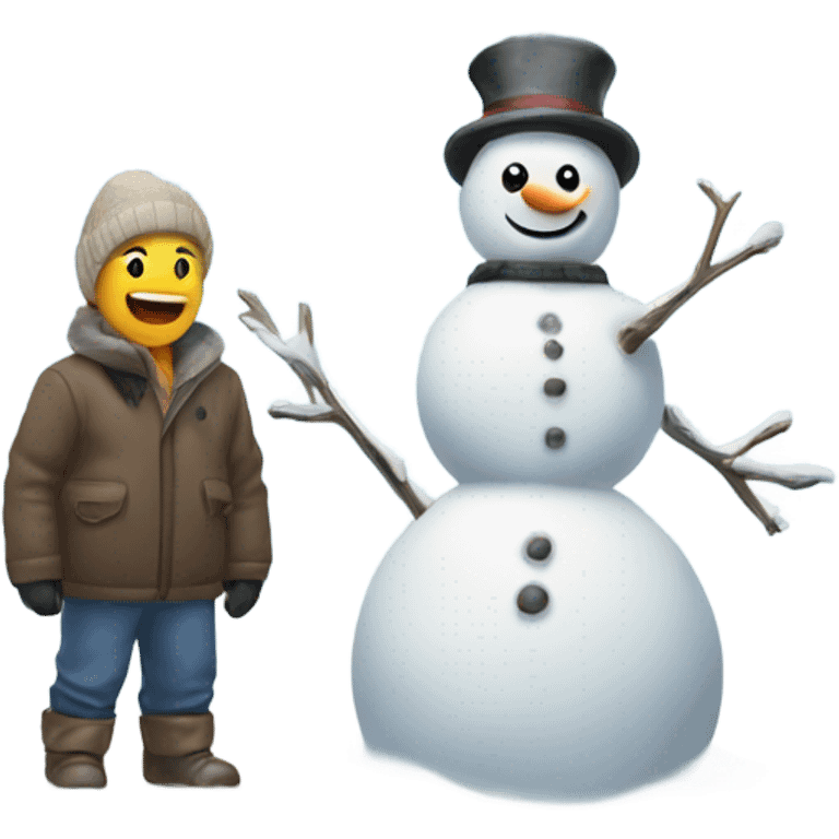 Snowstorm and snowman  emoji