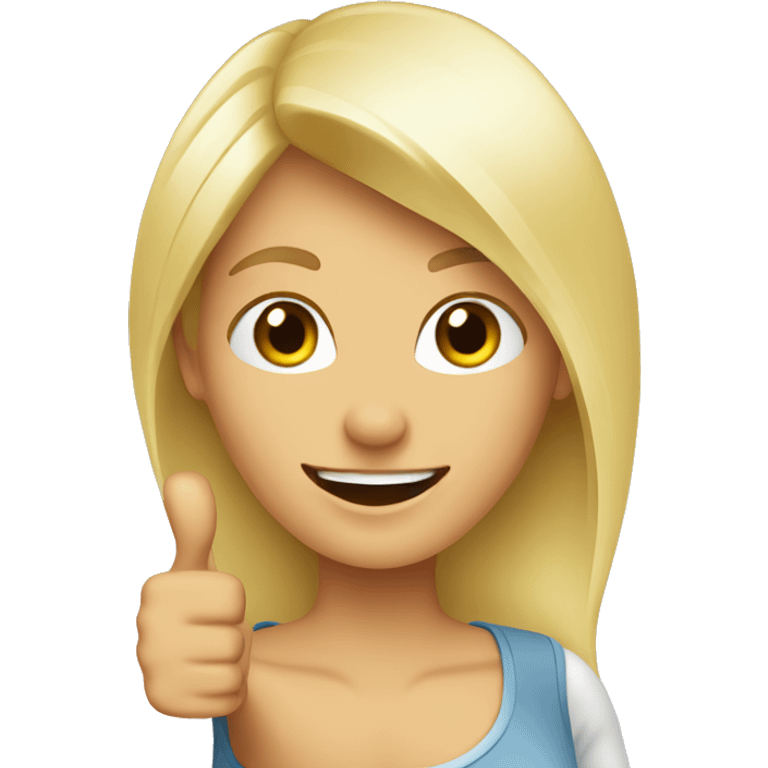 blond woman and thumbs up emoji