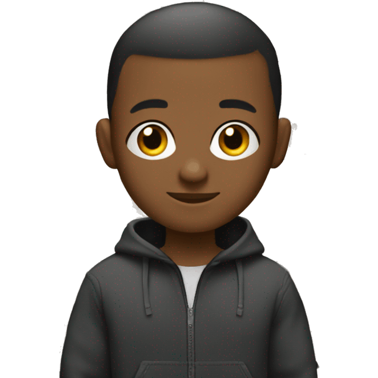 Black buzz cut boy with tech fleece emoji