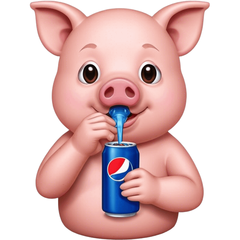 Pig drinking Pepsi  emoji