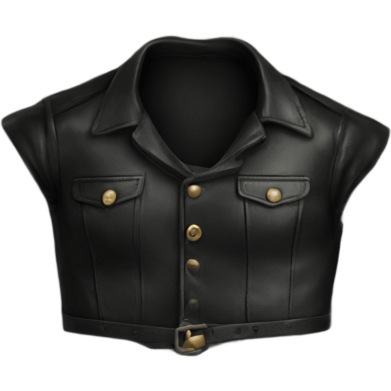 vintage black leather top emoji