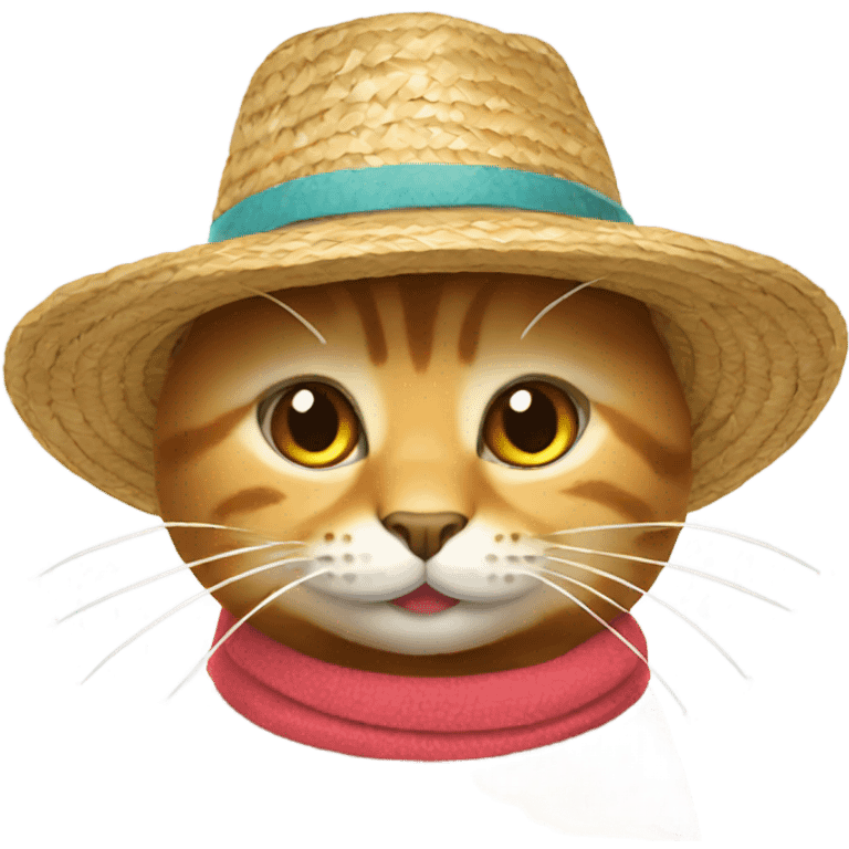 cat with straw hat emoji