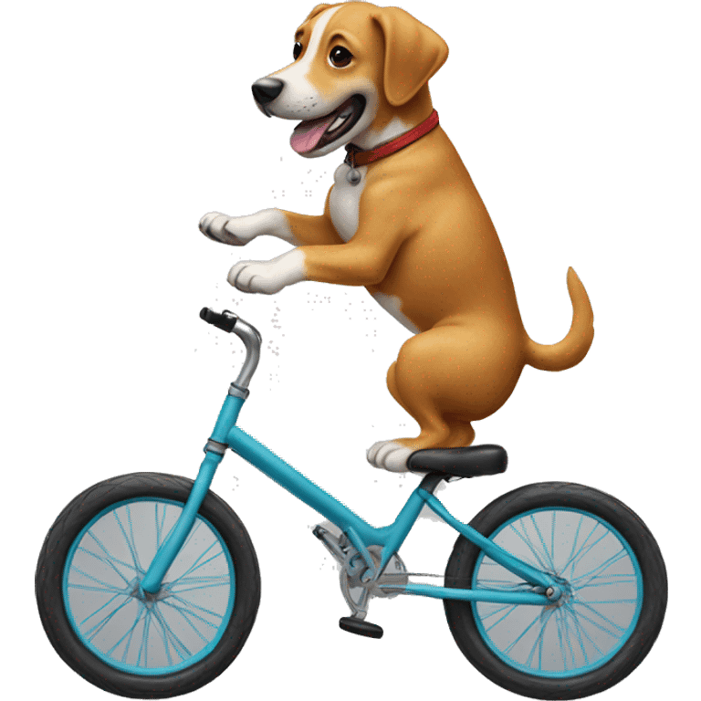 Dog riding unicycle emoji