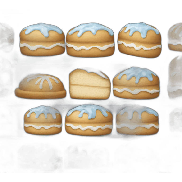 white and blue bakery emoji