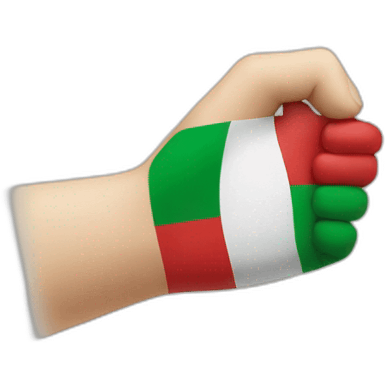 Hand with italian flag emoji