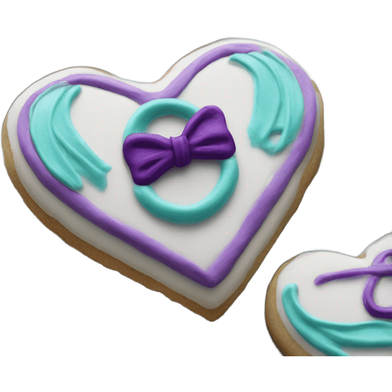 Purple teal Suicide awareness ribbon on heart ookie emoji