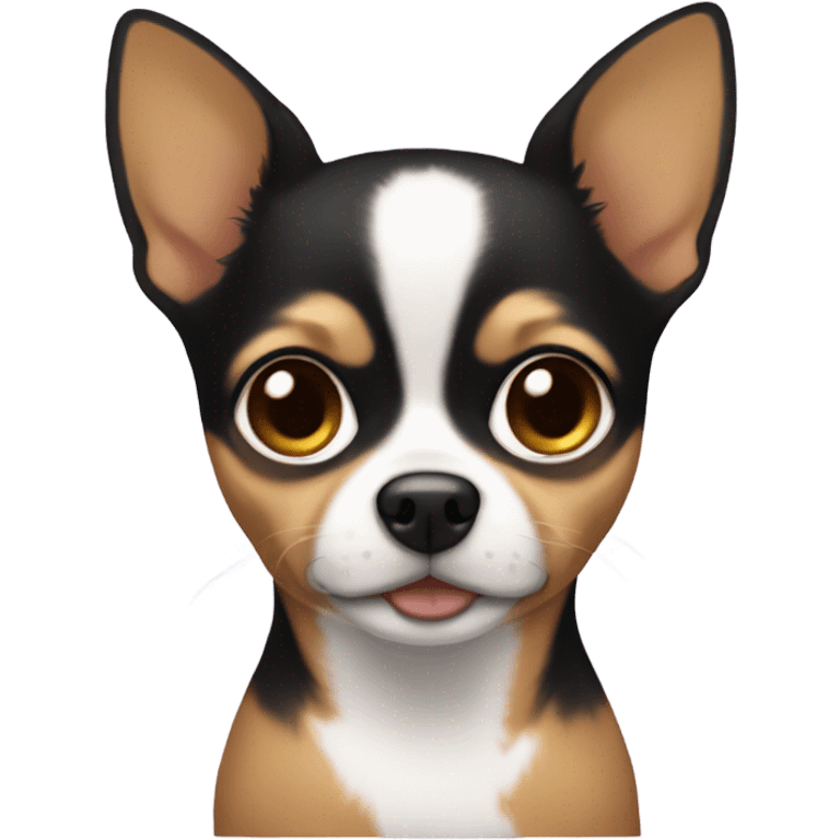 Chihuahua with girl brown and black hair emoji