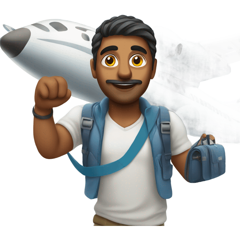 Indian man flying a plane emoji