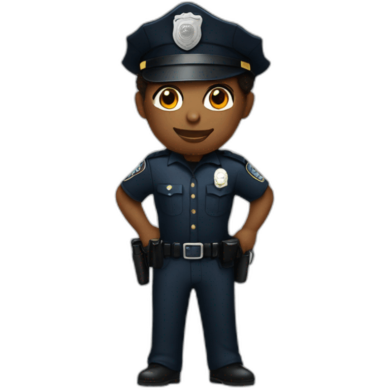 black dancer dressed as a police officer emoji