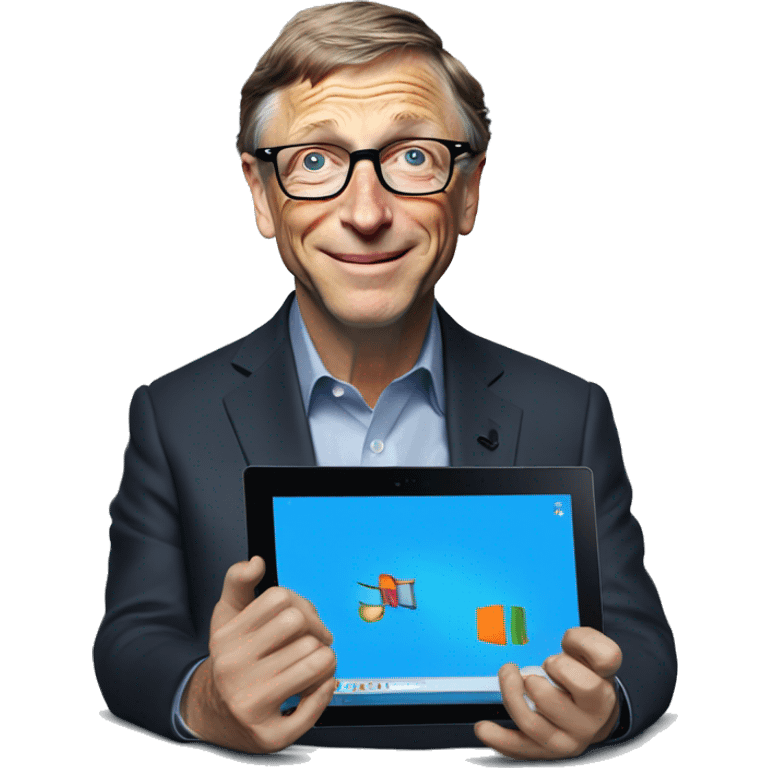 bill gates with microsoft surface pro emoji