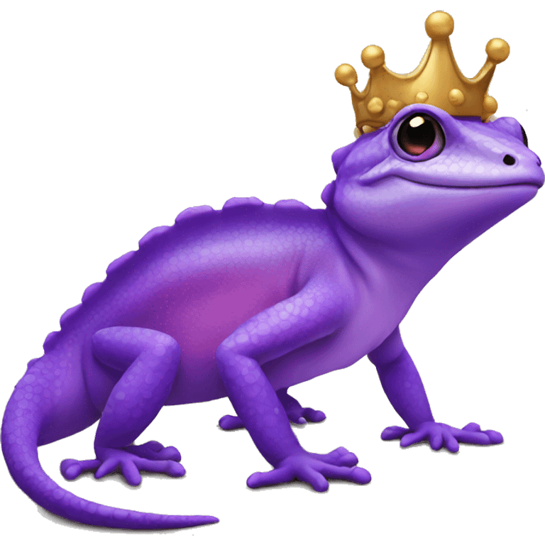 Gecko with purple crown emoji