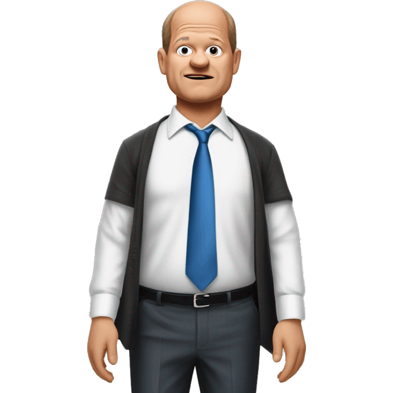 Olaf Scholz photorealistic shrugs emoji