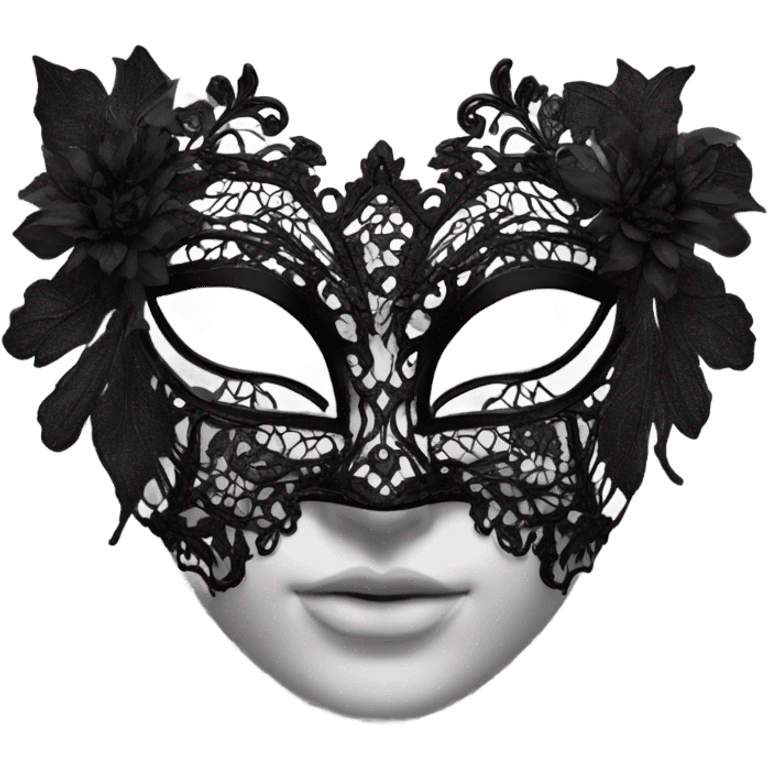 black lace masquerade mask emoji