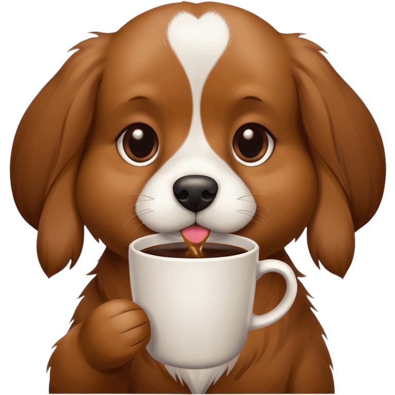 Dog and coffee emoji