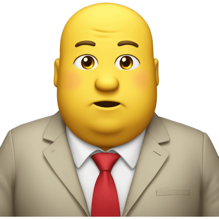 fat yellow ai guy with a tie hes fat and is yellow with a red tie emoji