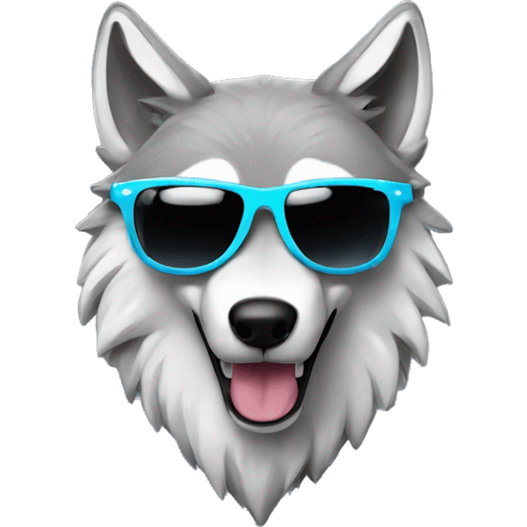 cool wolf with sunglasses emoji