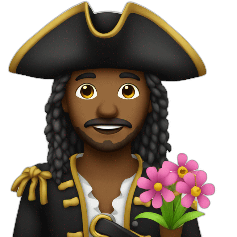 pirate with flowers emoji