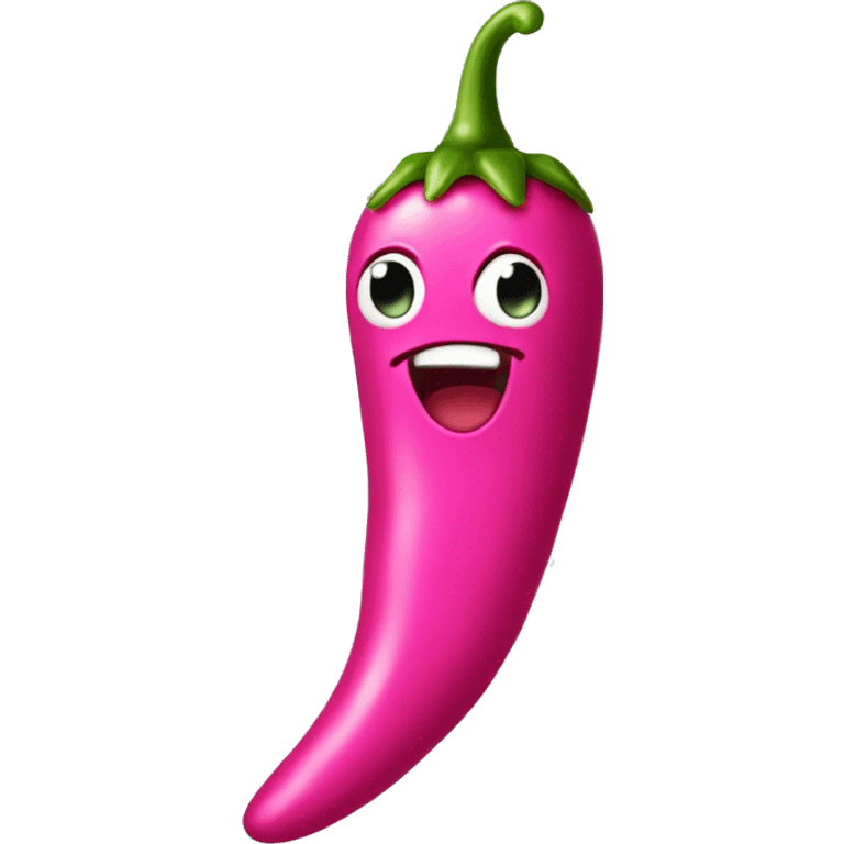  pink chili pepper  with words hot n' spicy emoji