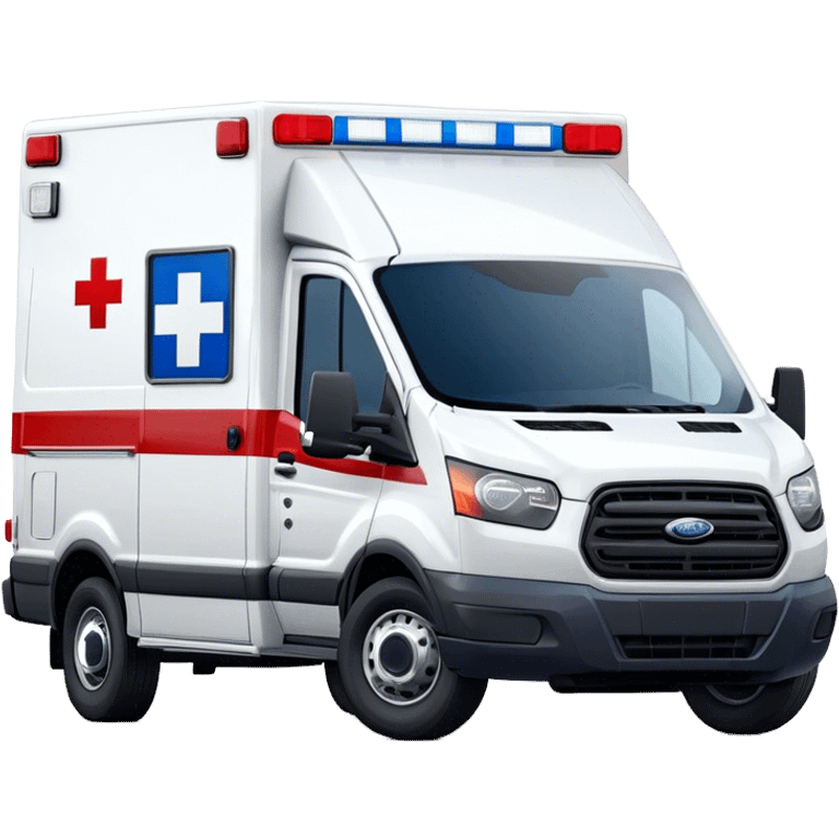 Ambulance - Ford Transit 350 (Model Year: 2021) (Iconic colour: White with red and blue lights) emoji