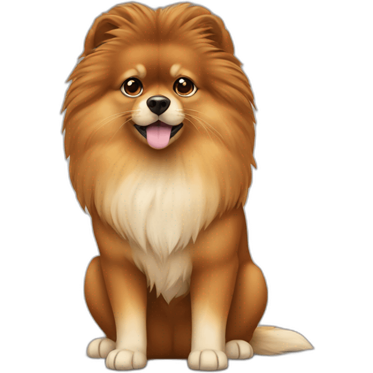 Brown with spots pomeranian lion look emoji