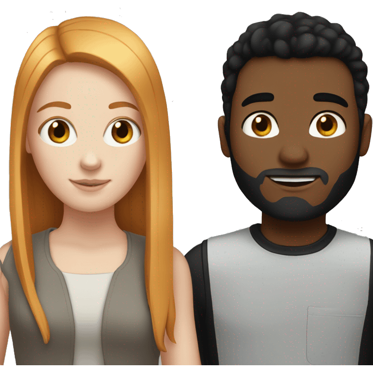 White girl with black hair and ginger boy emoji